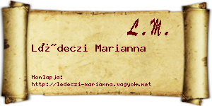 Lédeczi Marianna névjegykártya